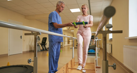 patient exercising for balance